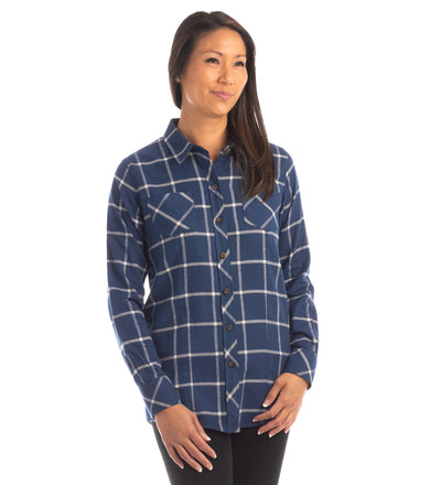 Women's Every Day Flannel Shirt- Billings Blue - Bears Lining