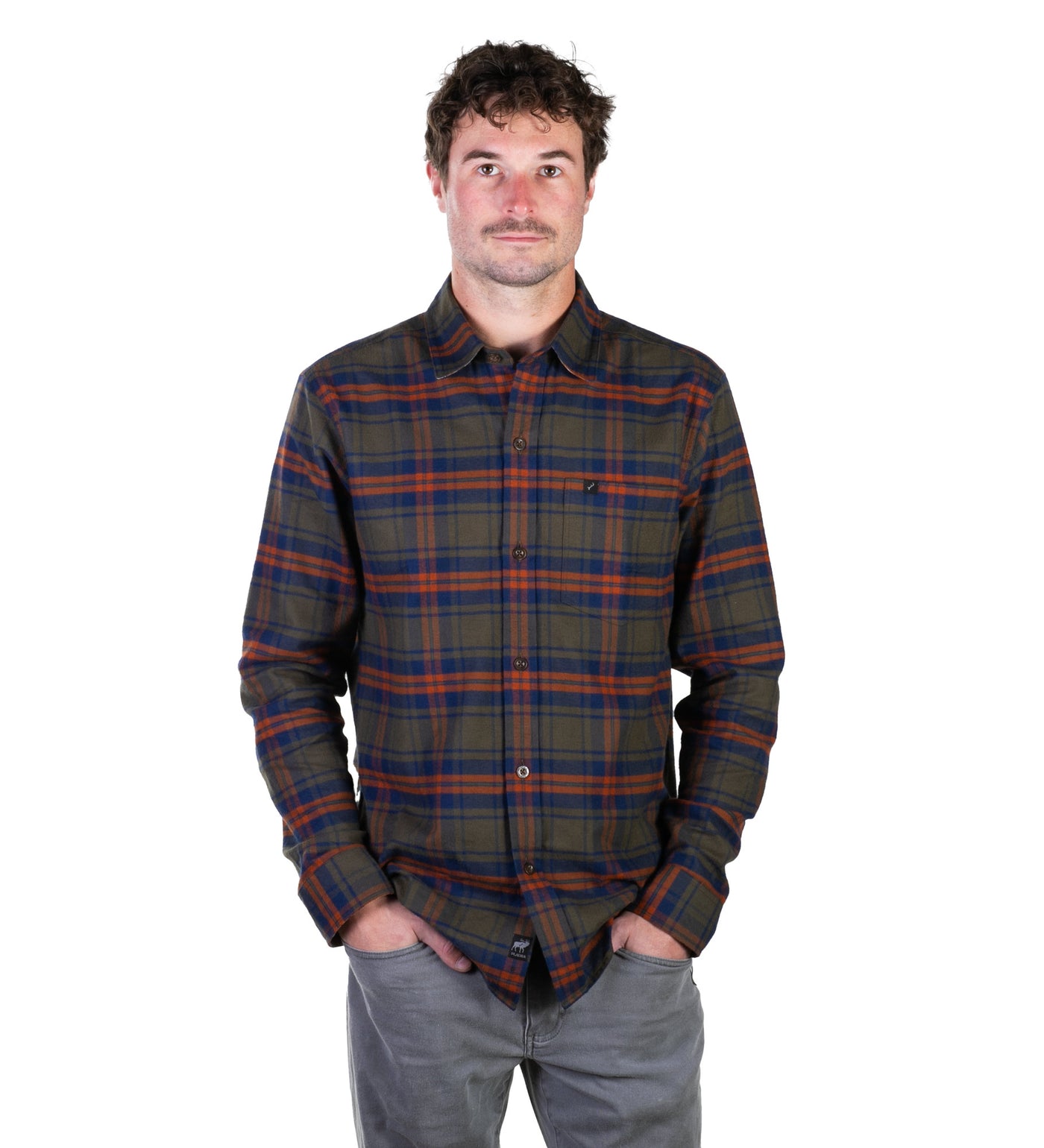 Men's Every Day Flannel Shirt- Elm Green