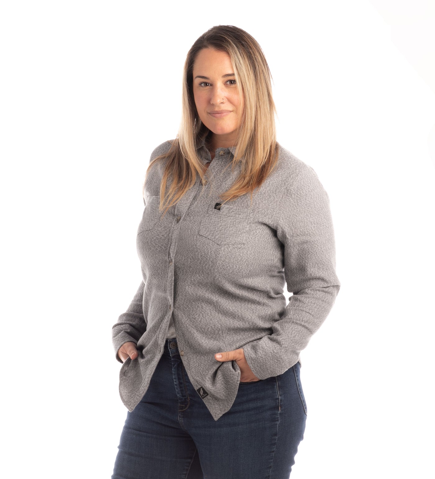 Women's Cascade Flannel Shirt - Granite Grey