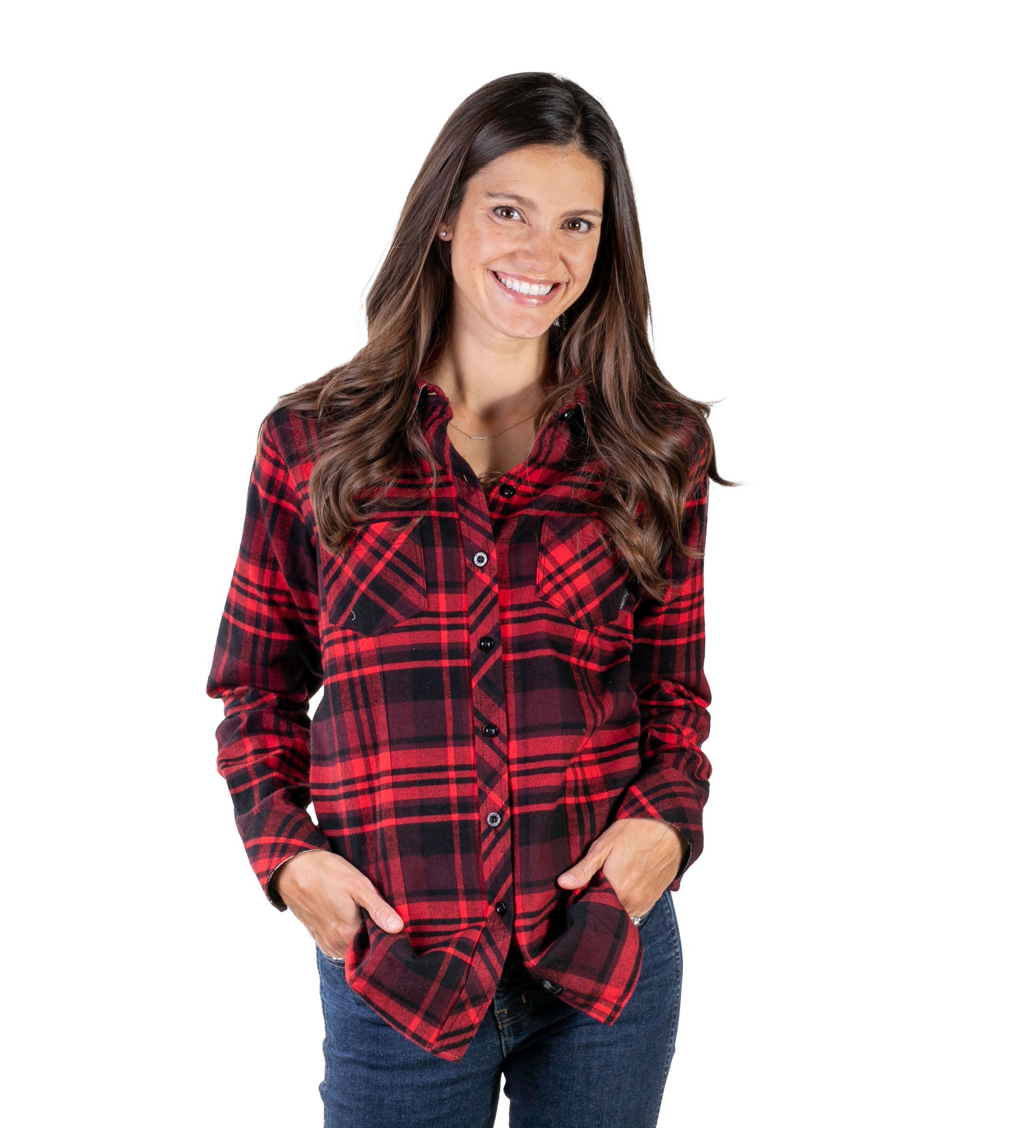 Women's Leon Workhorse Flannel Shirt- Western Red –