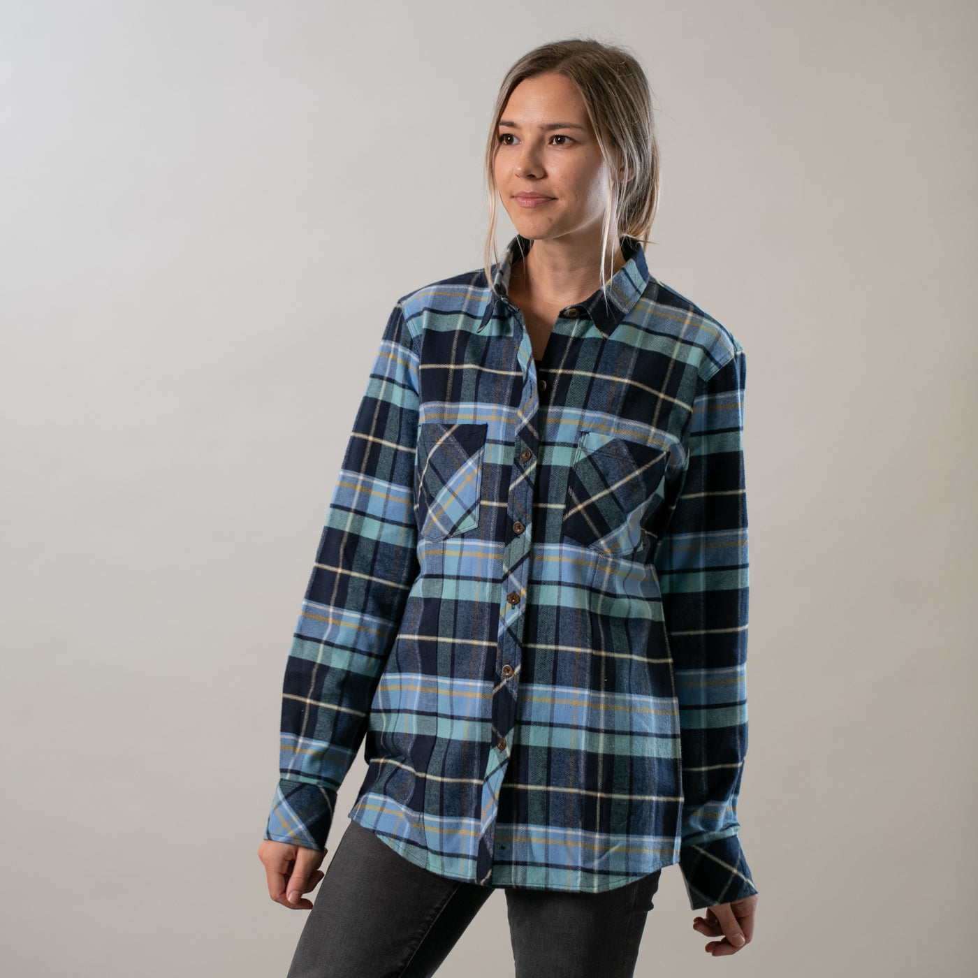 Women's Every Day Flannel Shirt- Bay Blue