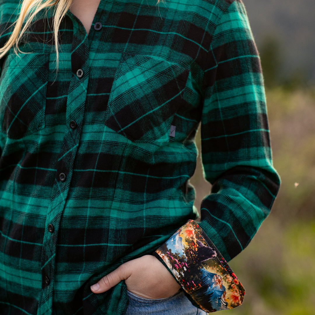 Women's Every Day Flannel Shirt Harbor Black Pladra Women's Every Day Flannel Shirt Harbor Black Pladra