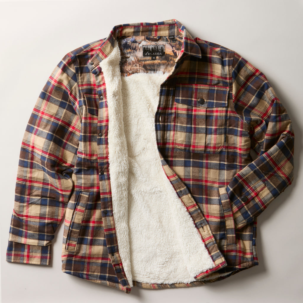 Flannel with sherpa collar hotsell