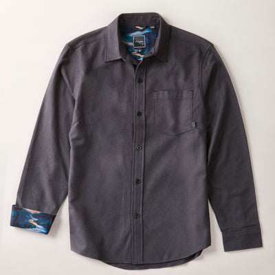 Men's Cascade Flannel Shirt - Charcoal Grey