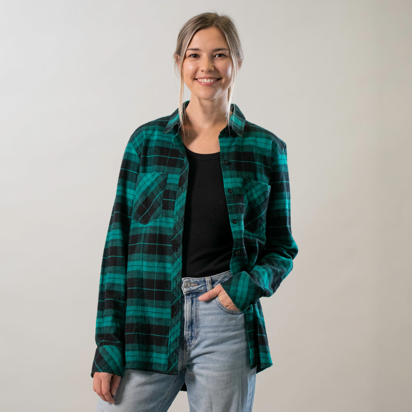 Women's Every Day Flannel Shirt- Harbor Black