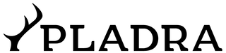The word PLADRA in bold black font, with an antler forming the left side of the letter P.