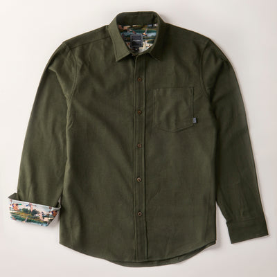 Men's Cascade Flannel Shirt - Olive Green