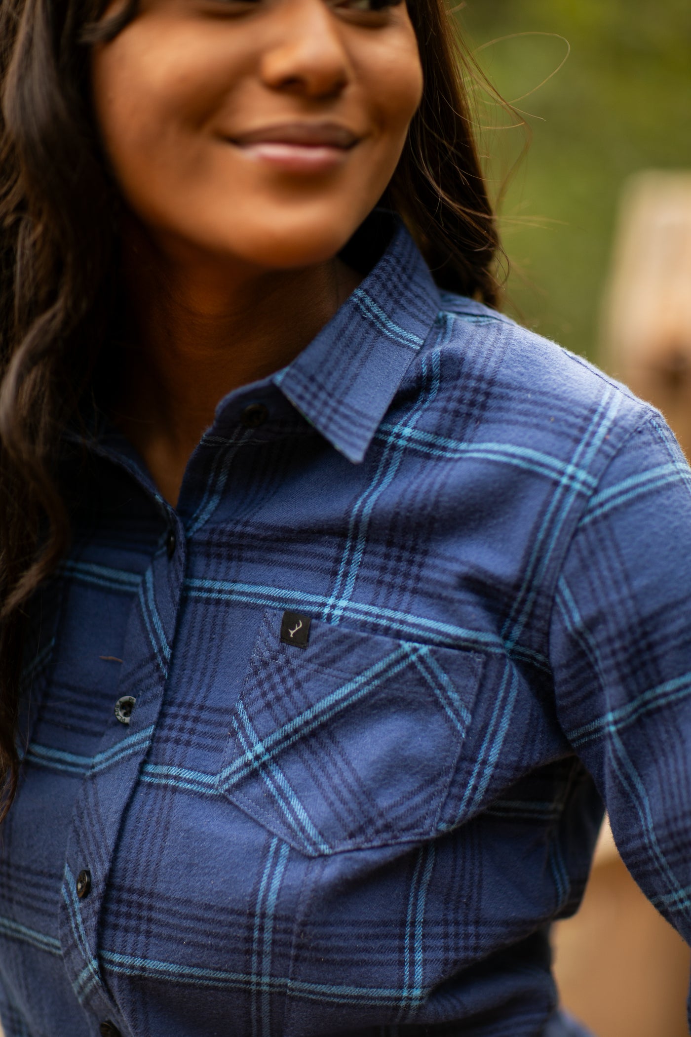 Women's Every Day Flannel Shirt- Iris Blue