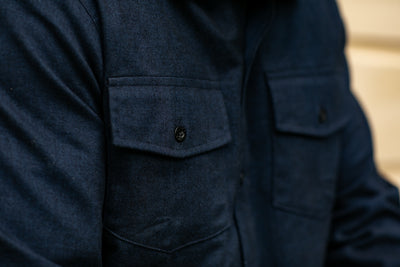 Men's Cascade Elite Flannel Shirt - Navy Blue Heather