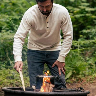 Men's Elko Henley- Oatmeal White