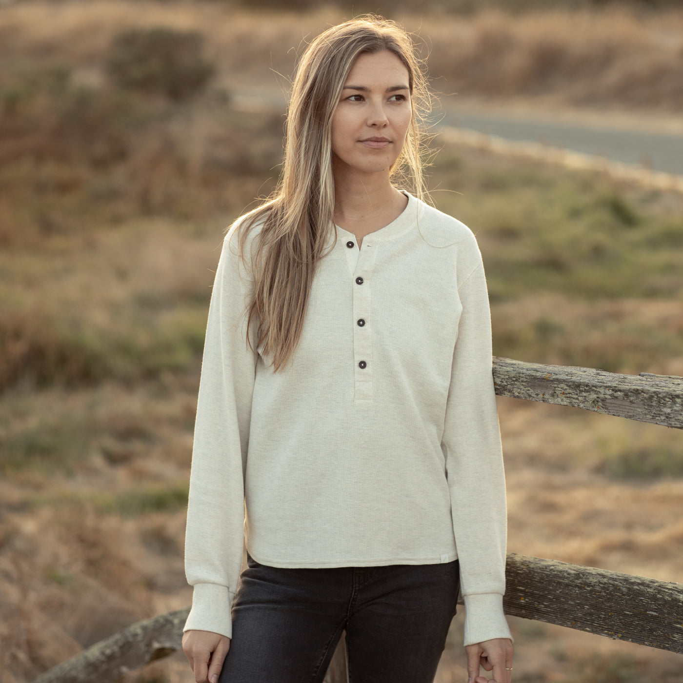 Women's Elko Henley- Oatmeal White