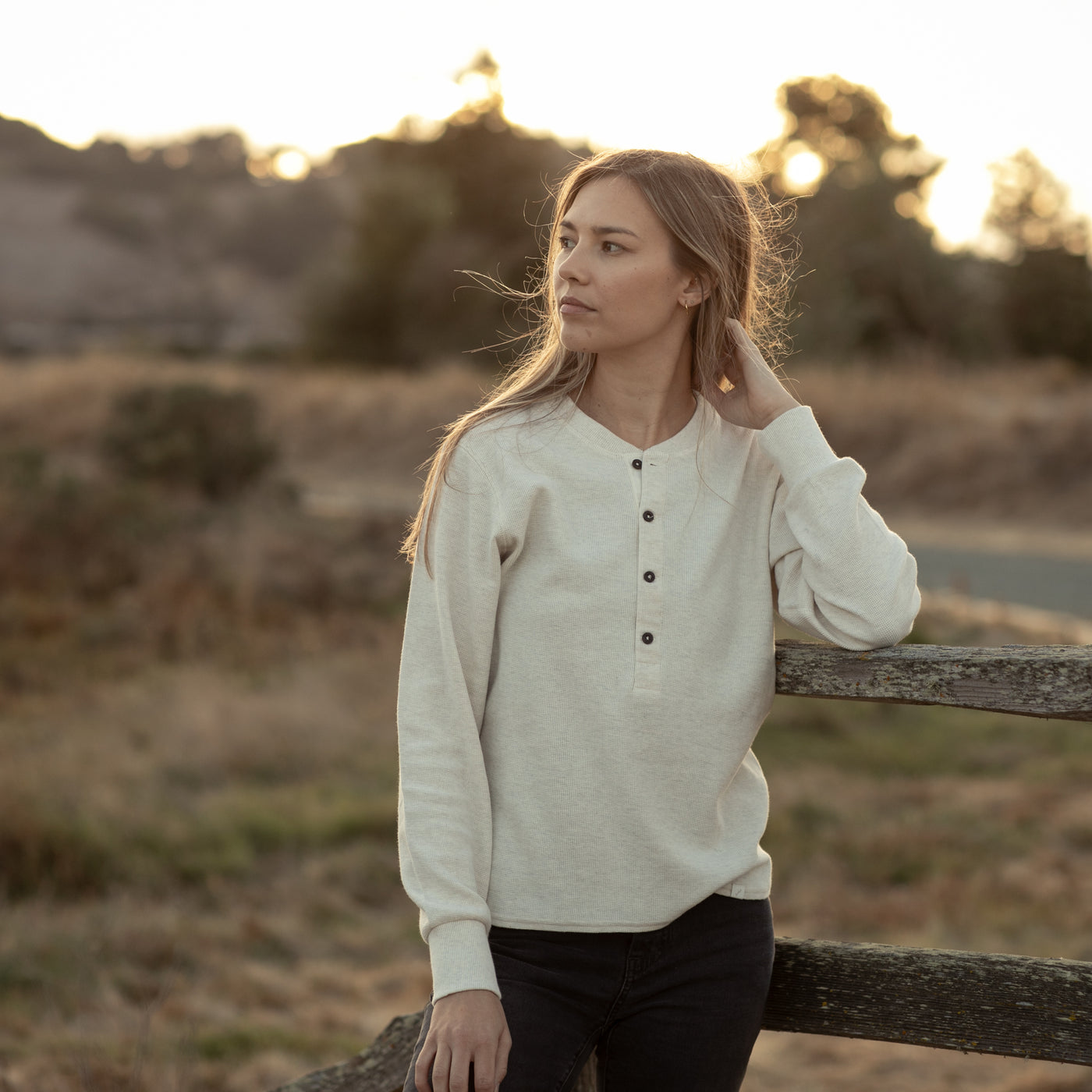 Women's Elko Henley- Oatmeal White