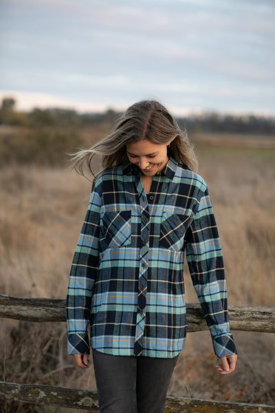 Women's Every Day Flannel Shirt- Bay Blue