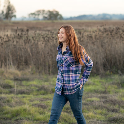 Women's Every Day Flannel Shirt- Blackberry Purple