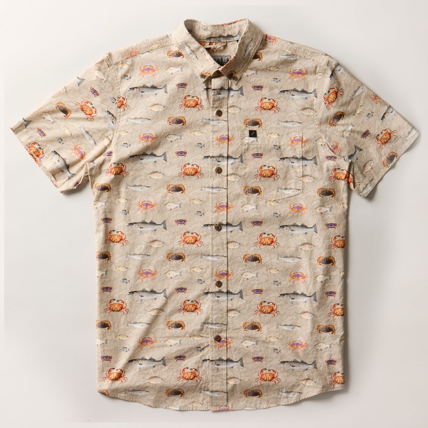 Men's S/S Printed Outdoor Aloha Shirt - Bay Surf