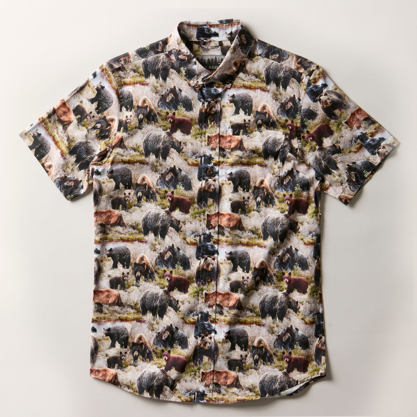 Men's S/S Printed Outdoor Aloha Shirt - Bears