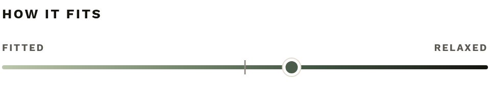 Fit scale slider set slightly right of center between Fitted on left and Relaxed on right.