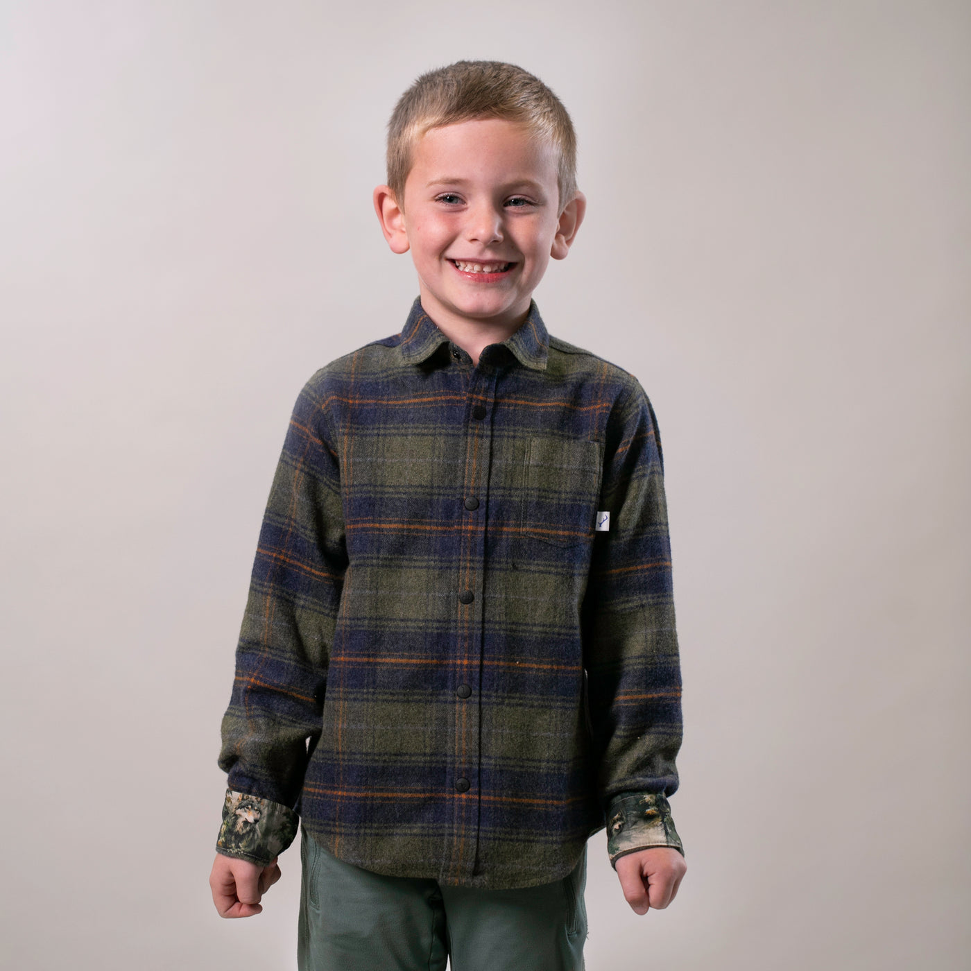 Toddler Cubs Flannel Shirt- Everett Green Heather