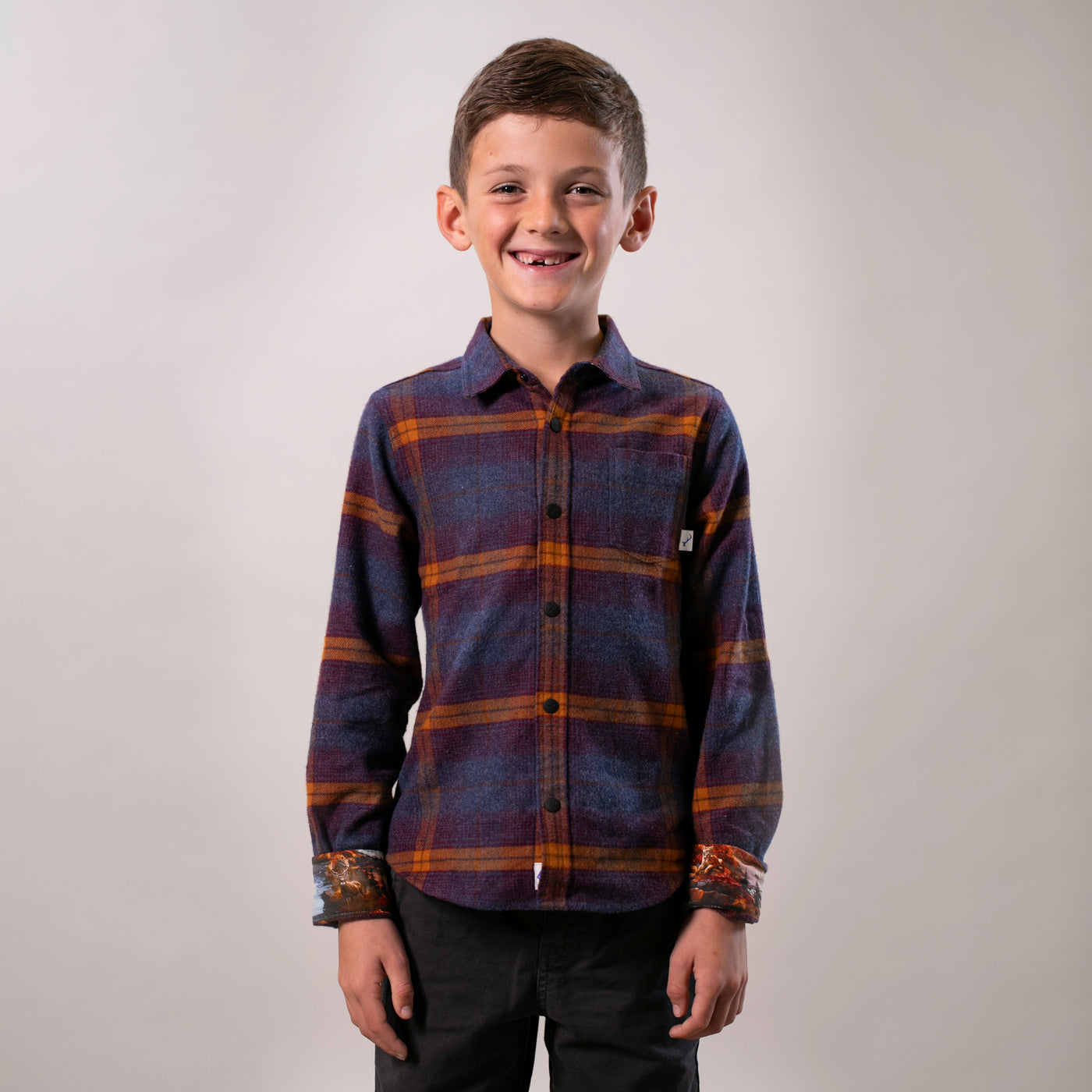 Toddler Cubs Flannel Shirt- Portsmouth Blue Heather