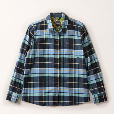Women's Relaxed Every Day Flannel Shirt- Bay Blue
