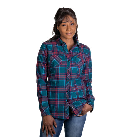 Women's Cedar Every Wear Flannel Shirt- River Red – Pladra