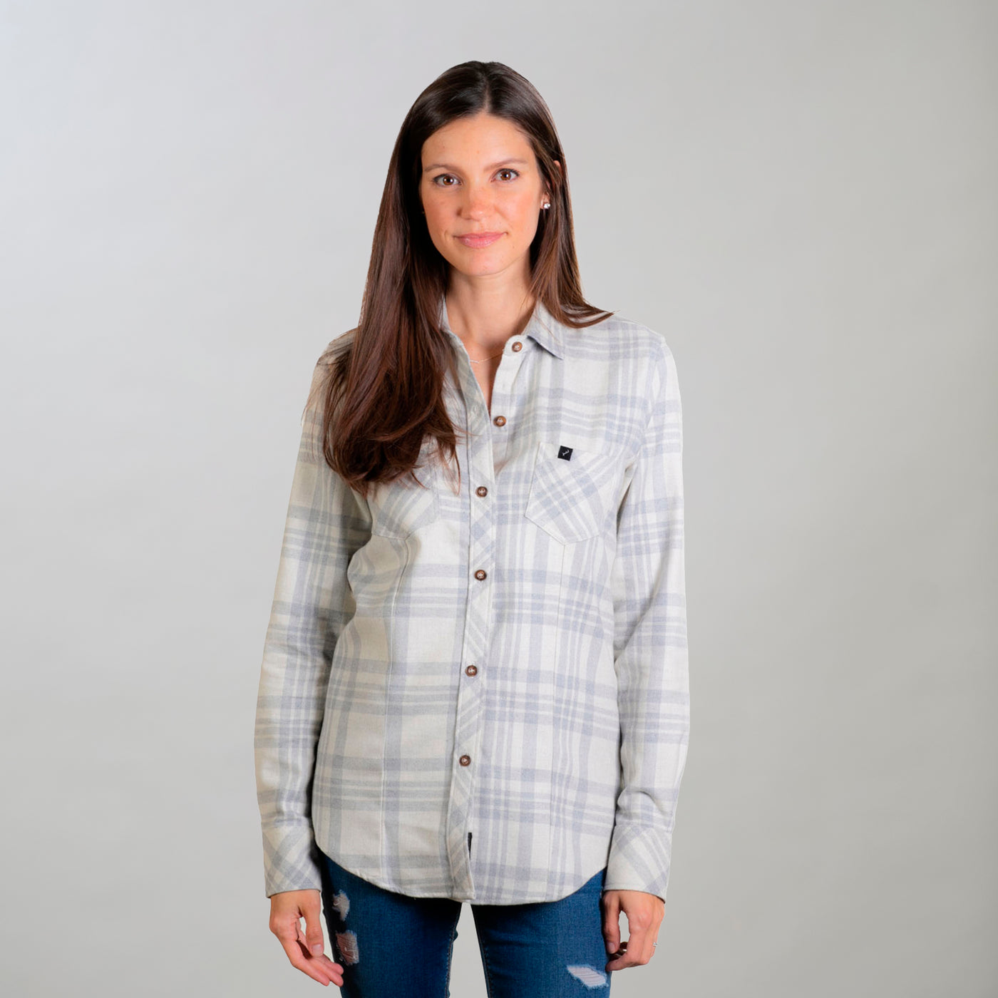 Women's Gunnison Go To Flannel Shirt- Cloud Grey