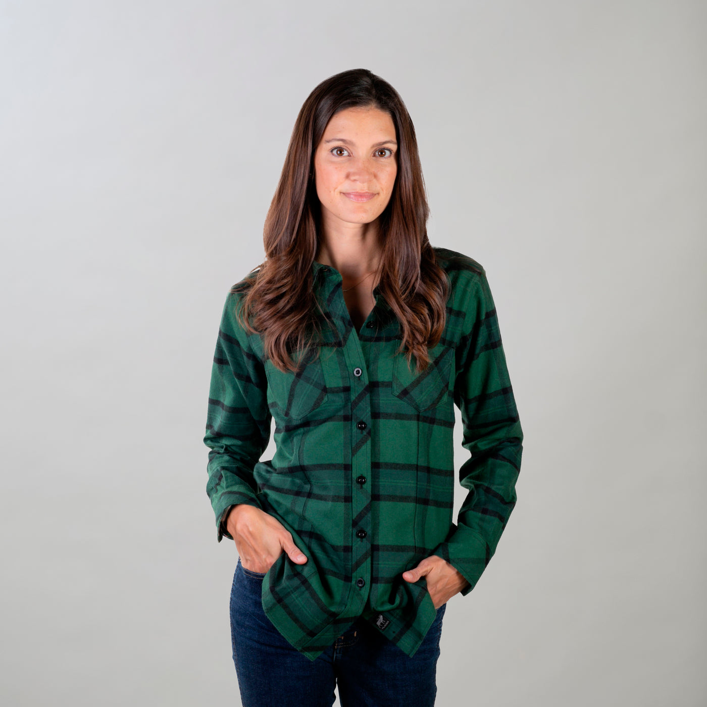 Women's Every Day Flannel Shirt- Ever Green