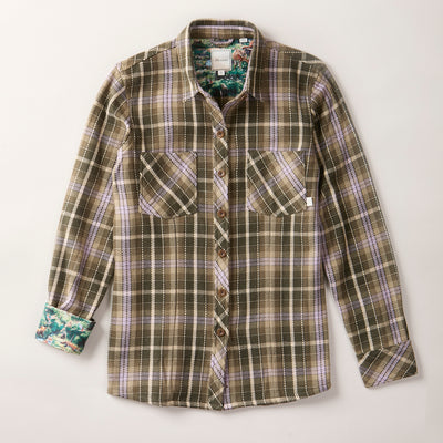 Women's Fireside Flannel- Grove Green