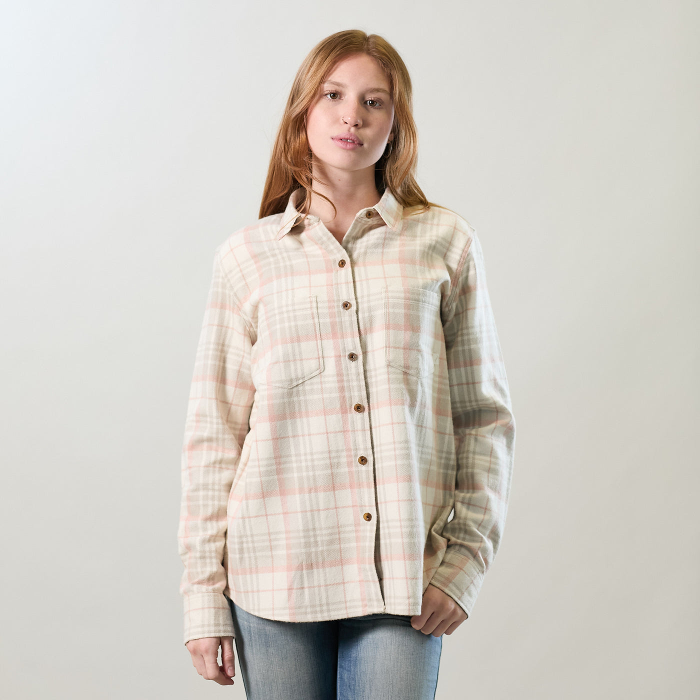 Women's Relaxed Every Day Elite Flannel Shirt- Lighthouse White