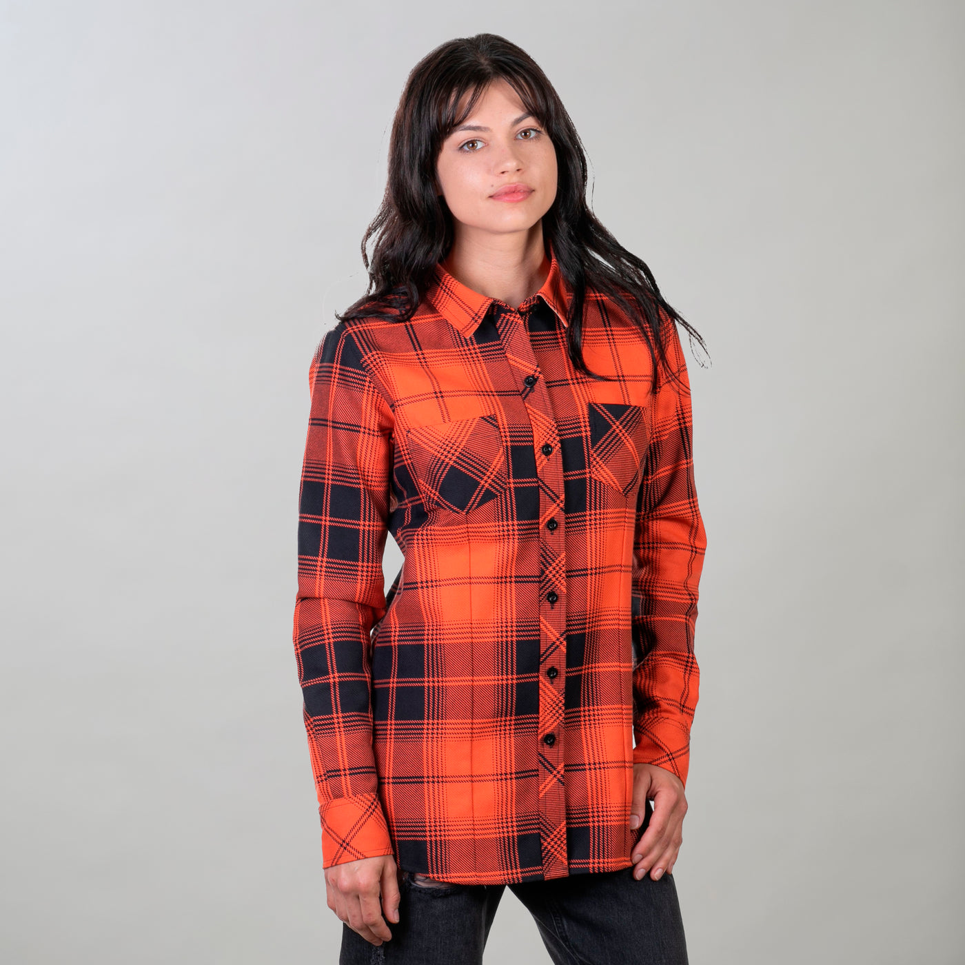 Women's Leon Workhorse Flannel Shirt- October Orange