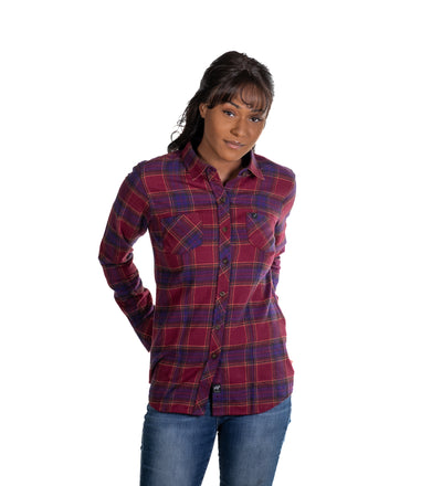 Women's Every Day Flannel Shirt- Plum Red