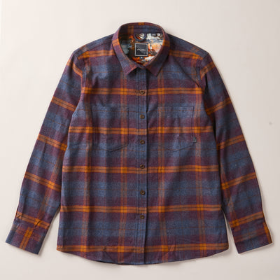 Women's Relaxed Every Day Flannel Shirt- Portsmouth Blue Heather
