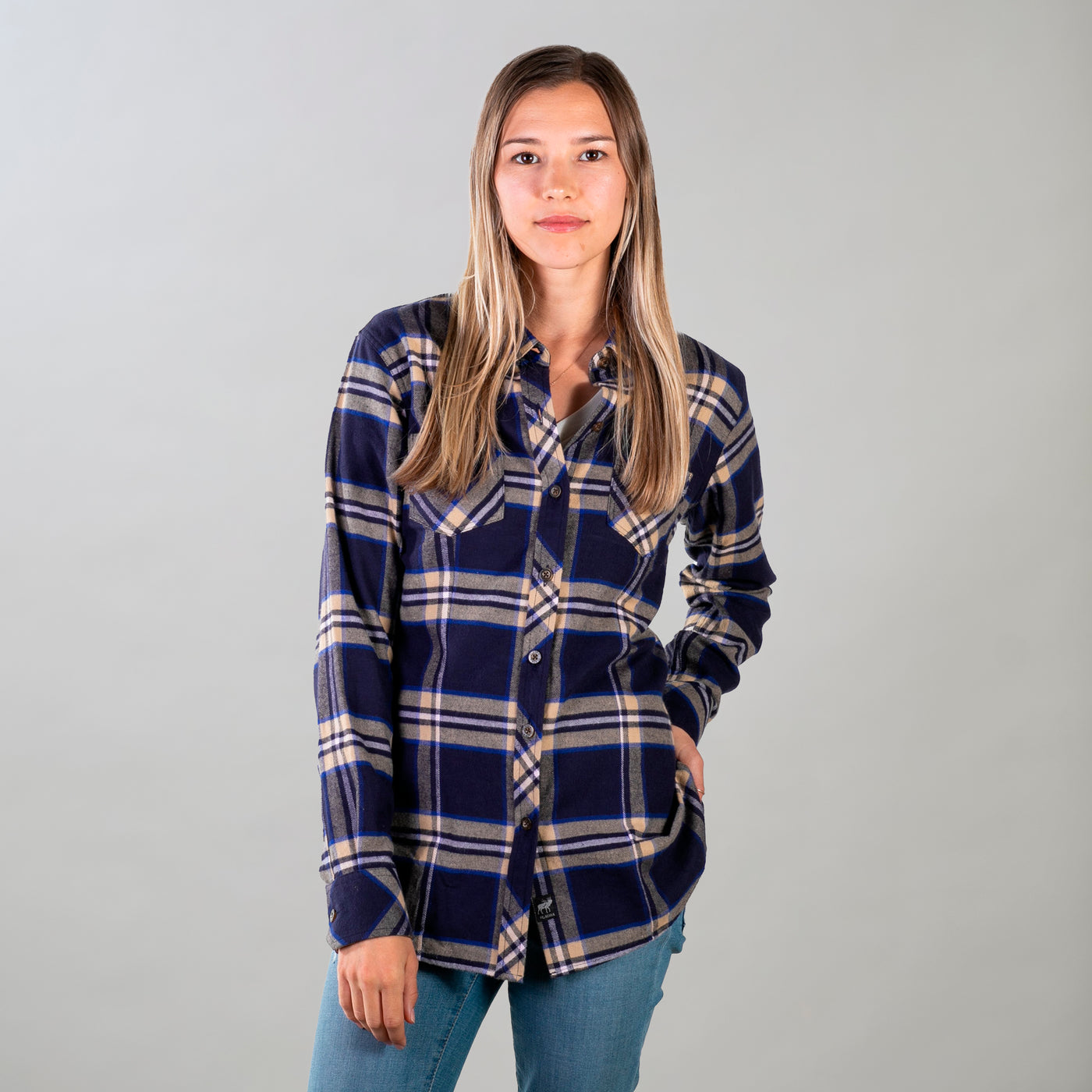 Women's Every Day Flannel Shirt- Slate Blue