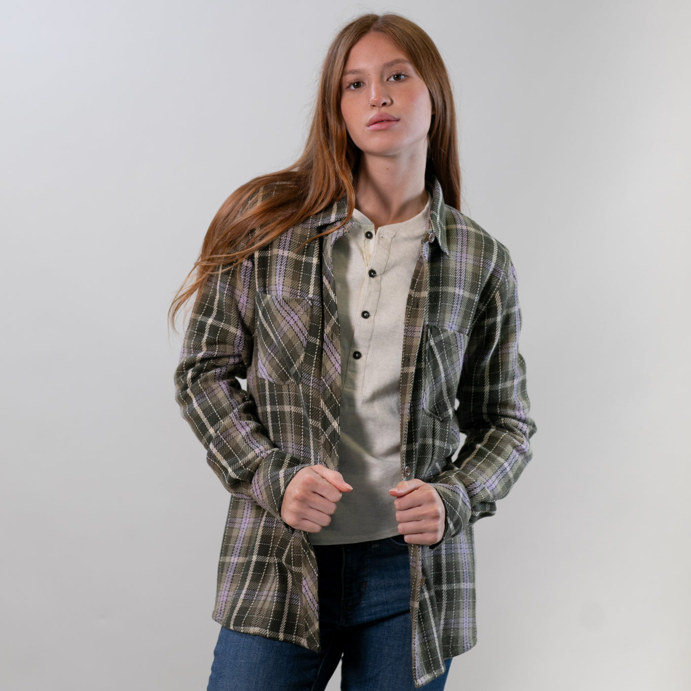 Women's Fireside Flannel- Grove Green