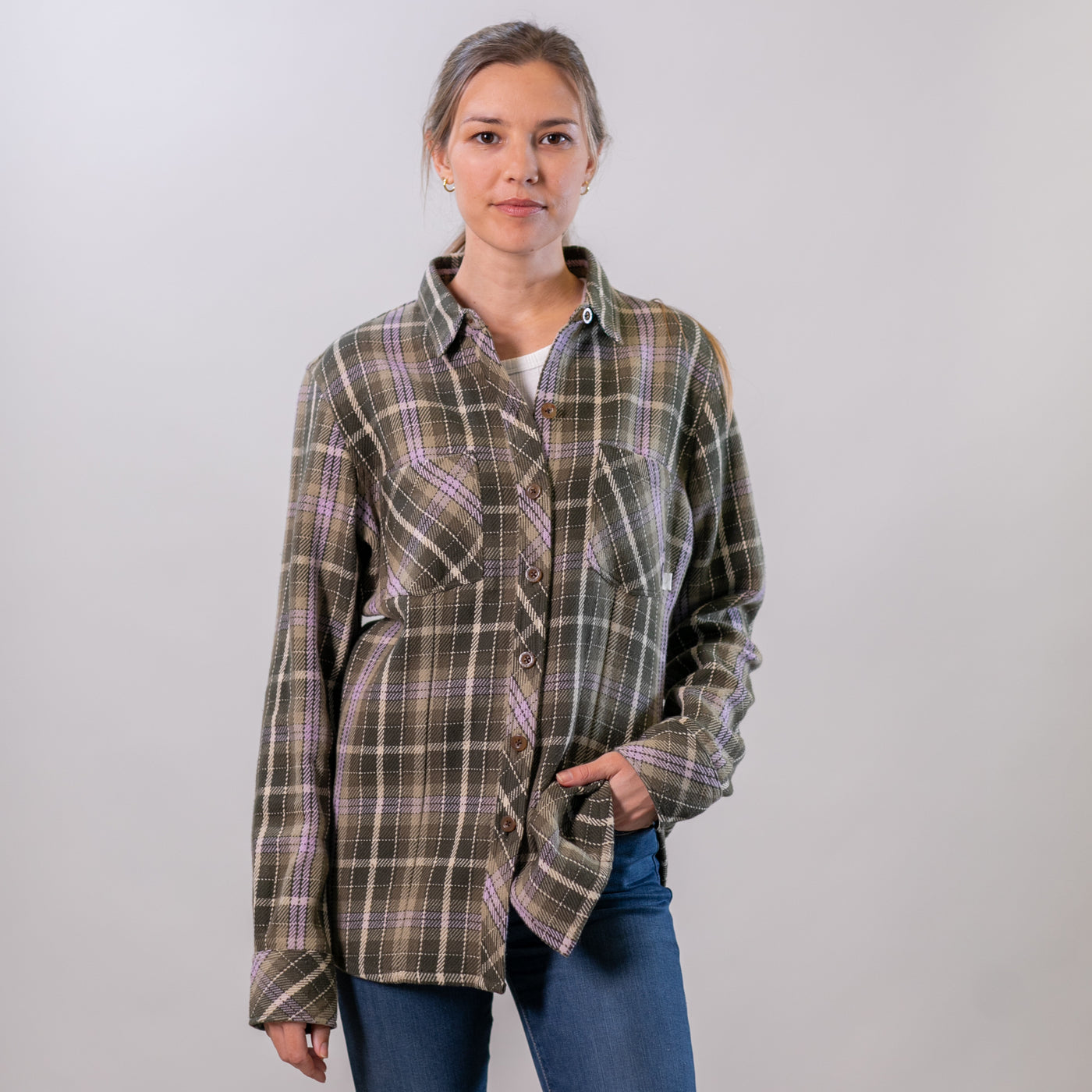 Women's Fireside Flannel- Grove Green