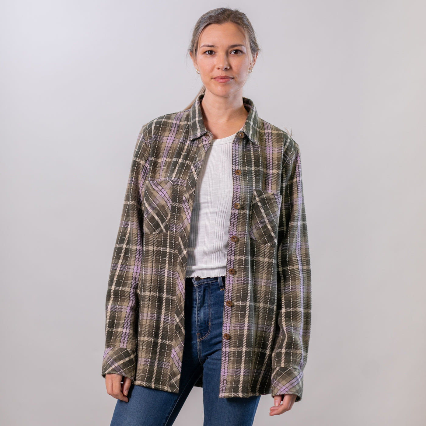 Women's Fireside Flannel- Grove Green