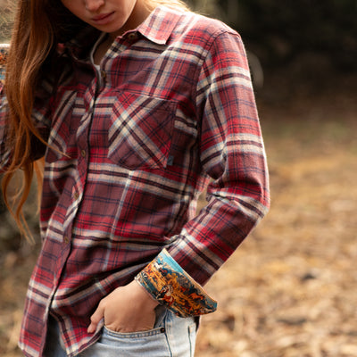 Women's Every Day Flannel Shirt- Harvest Red