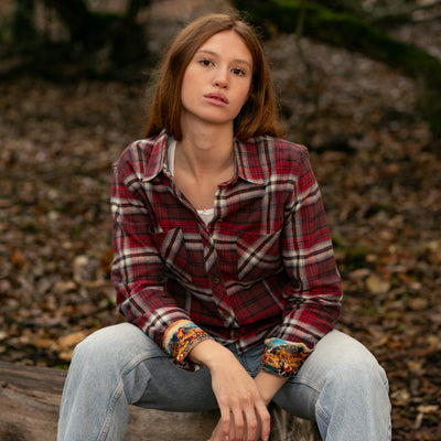Women's Every Day Flannel Shirt- Harvest Red
