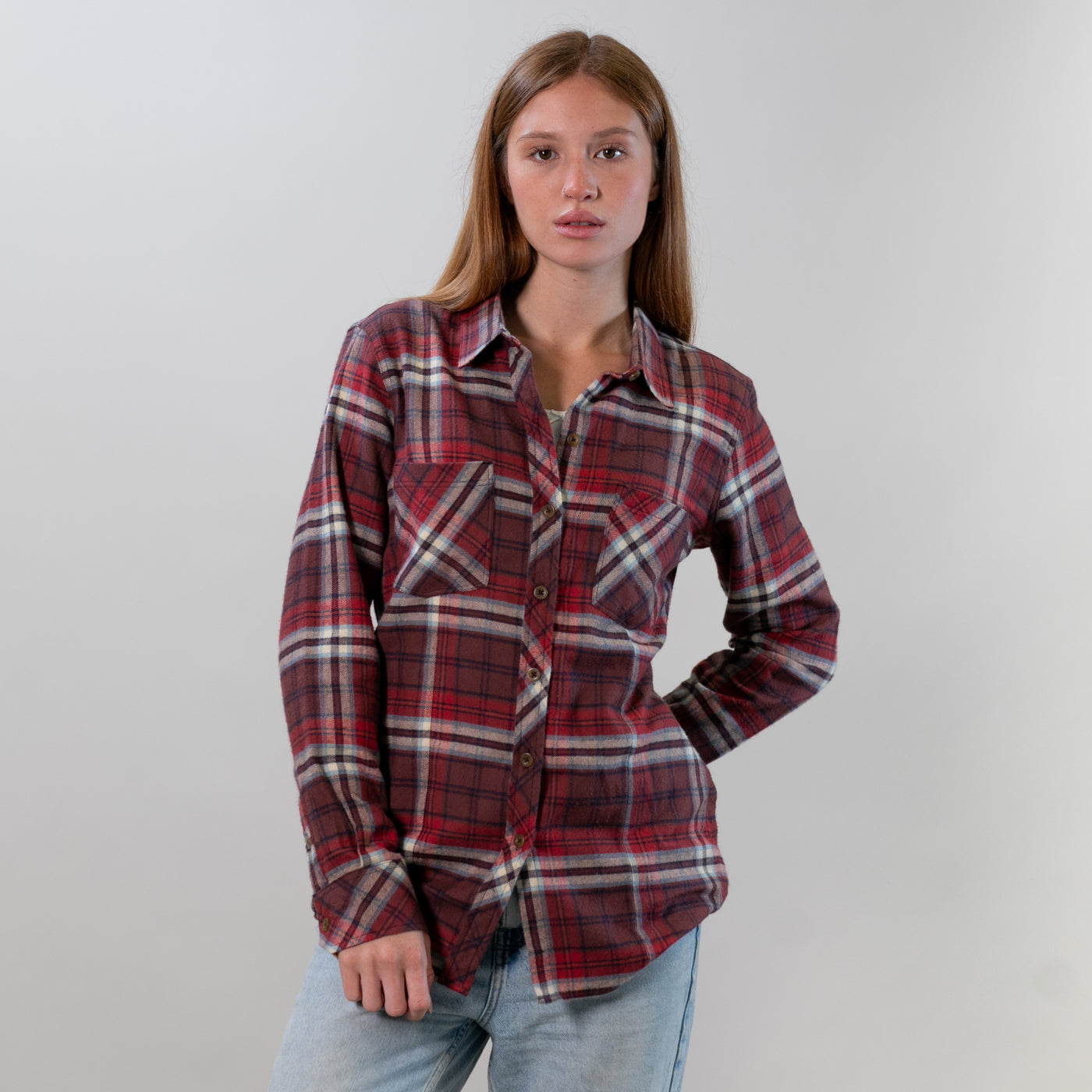 Women's Every Day Flannel Shirt- Harvest Red