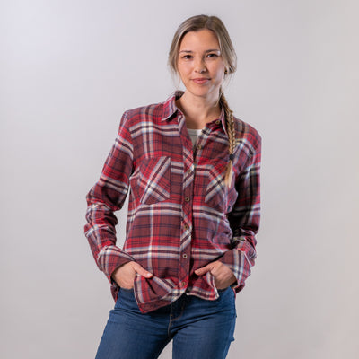 Women's Every Day Flannel Shirt- Harvest Red