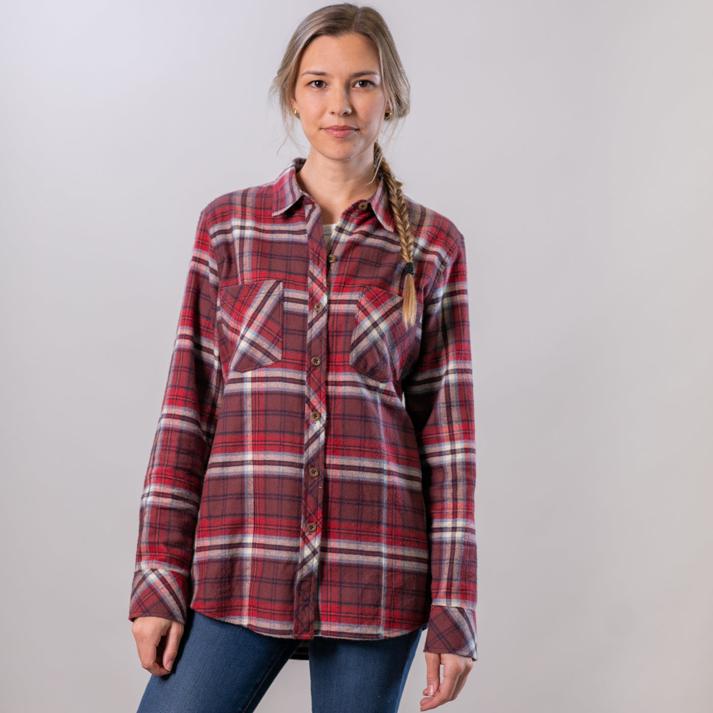 Women's Every Day Flannel Shirt- Harvest Red