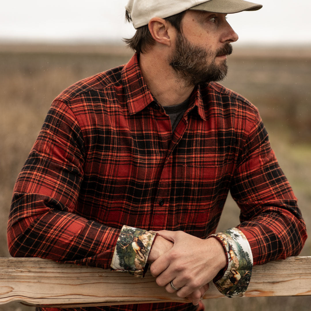 Men's Every Day Flannel Shirt- Autumn Red