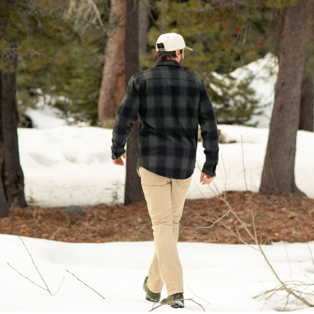 Men's Workhorse Wool Flannel Shirt- Moss Green