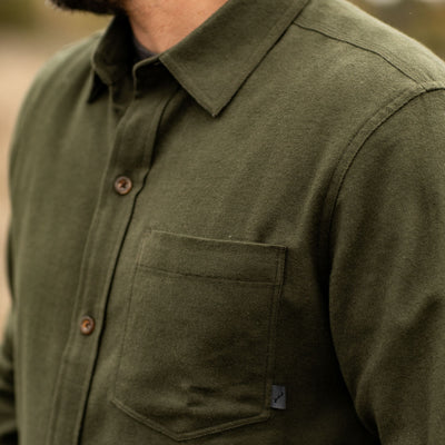 Men's Cascade Flannel Shirt - Olive Green