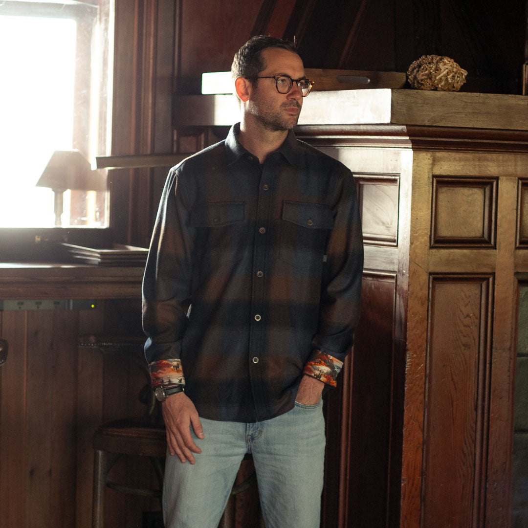 Men's Workhorse Wool Flannel Shirt- Tundra Brown