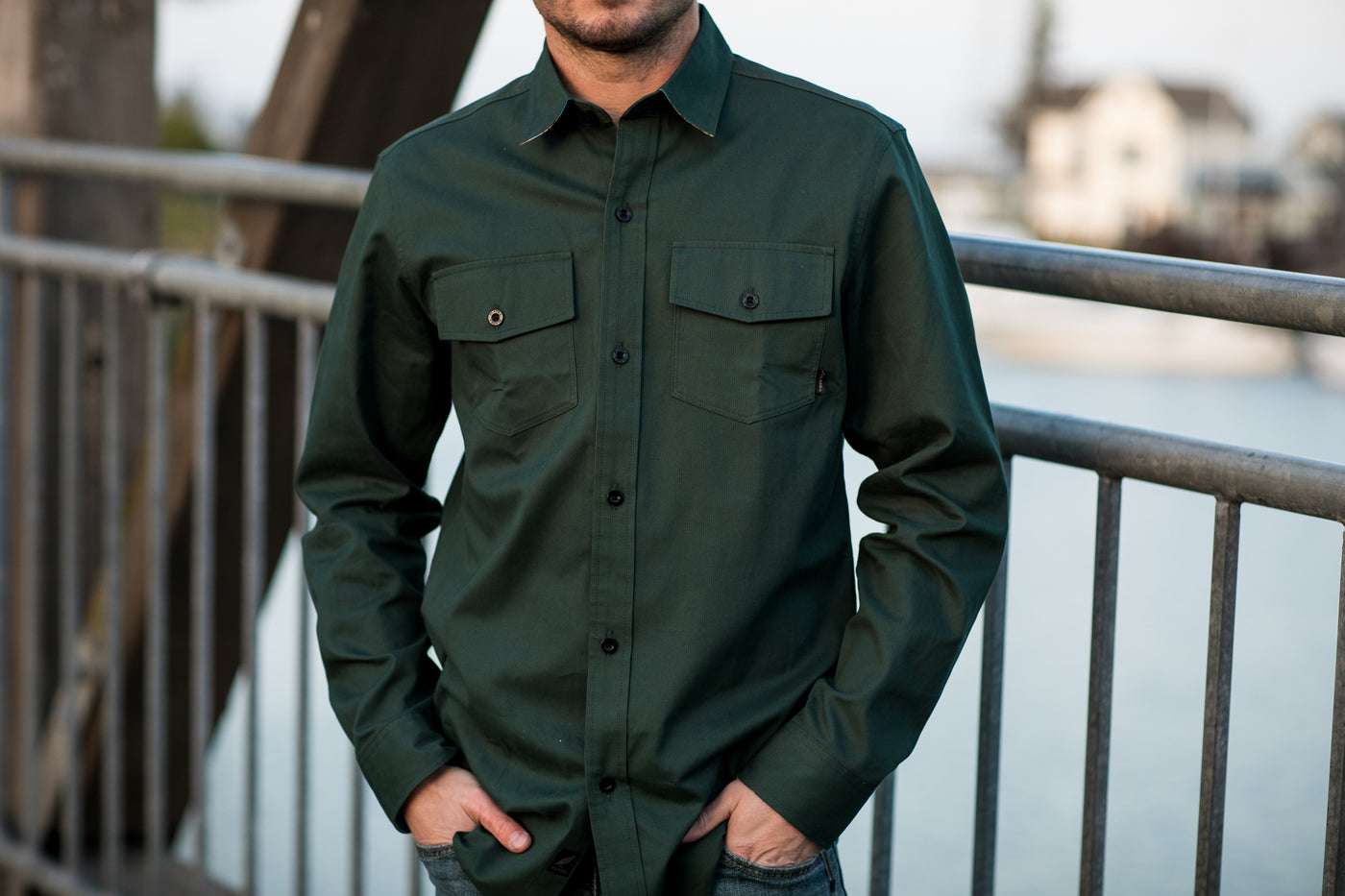 Men's Leon Workhorse Shirt - Fir Green Pincord