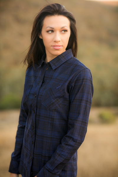 Women's Every Day Flannel Shirt- Anadromous Blue
