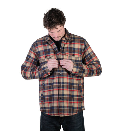Men's Northwood Sherpa Insulated Flannel Jacket- Benton Brown