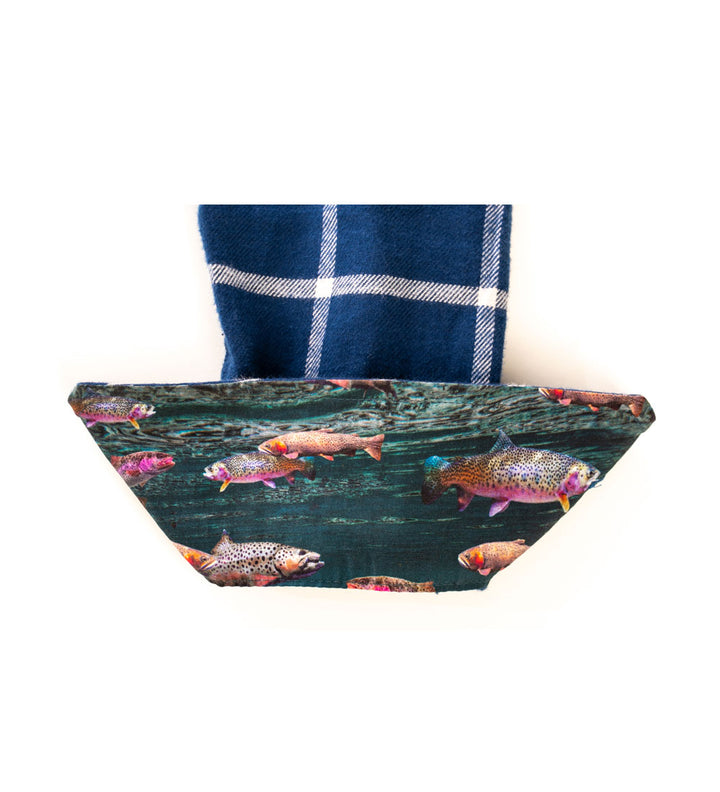 A blue plaid cloth napkin, inspired by the Women&