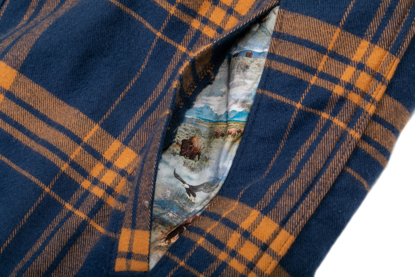 Men's Northwood Sherpa Insulated Flannel Jacket- Bison Blue
